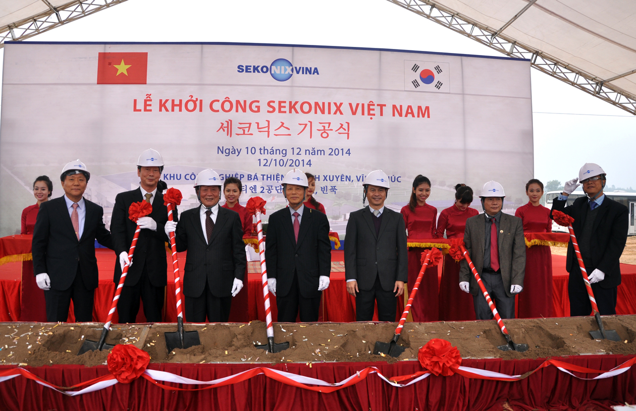 The groundbreaking ceremony for factory building of Sekonix Vina Co. Ltd., in Ba Thien Industrial Park II
