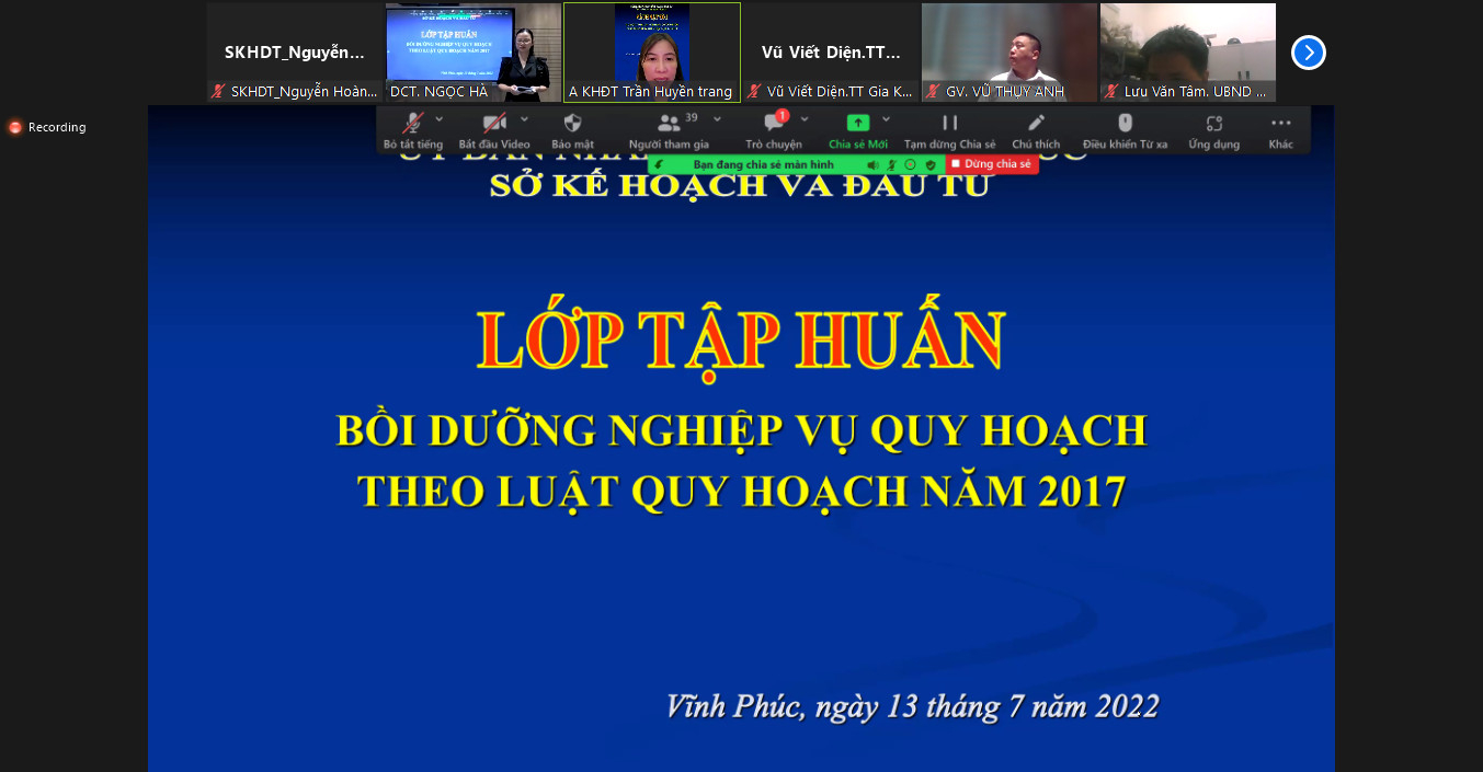 Sở Kế hoạch và Đầu tư tổ chức lớp bồi dưỡng nghiệp vụ quy hoạch theo Luật Quy hoạch