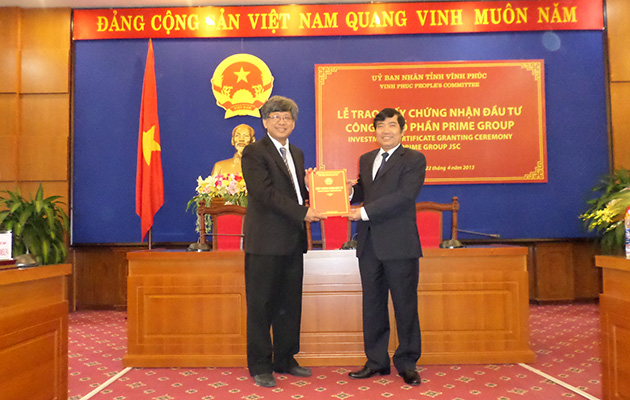 Investment certificate granting ceremony for Prime Group